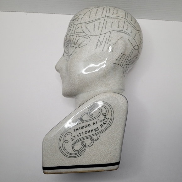 Phrenology Head Bust LN Fowler Vintage Ceramic - Picture 7 of 13